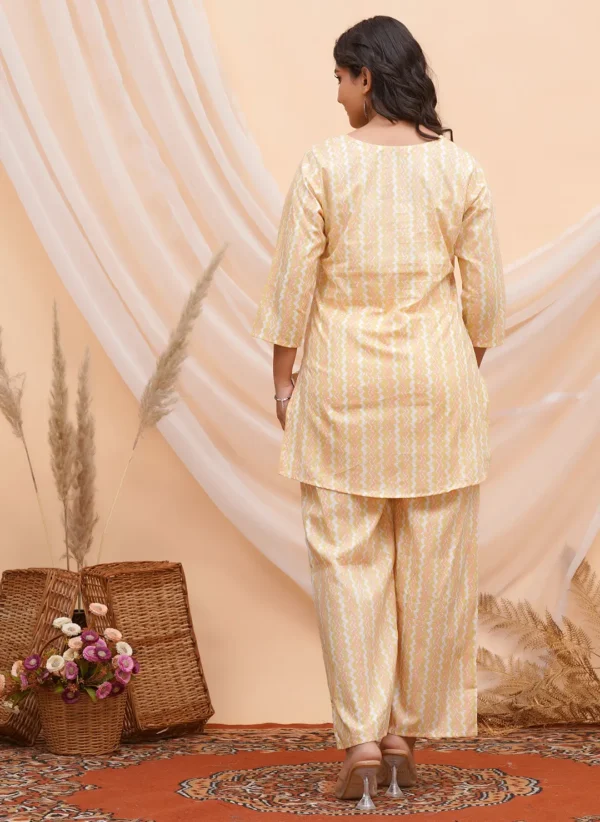 Yellow & White Zigzag Print Co-ord Set - Image 2