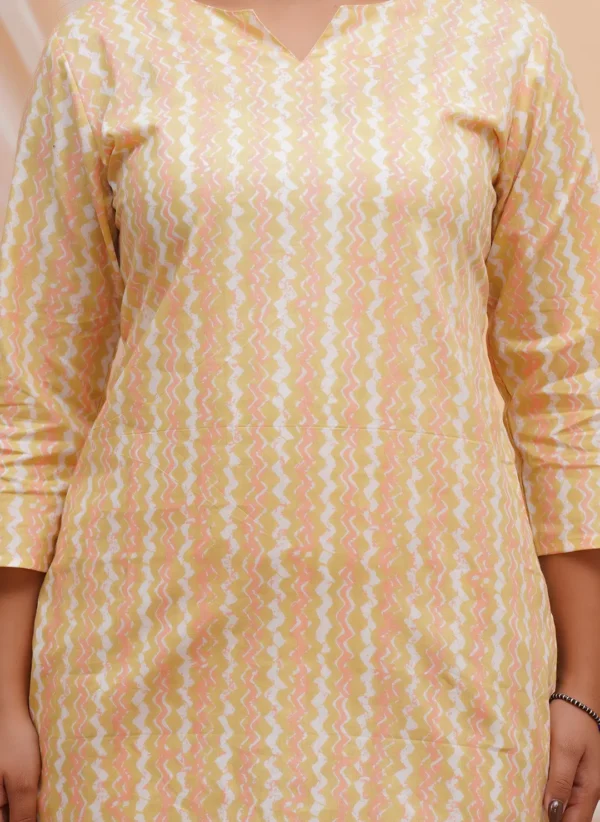 Yellow & White Zigzag Print Co-ord Set - Image 4