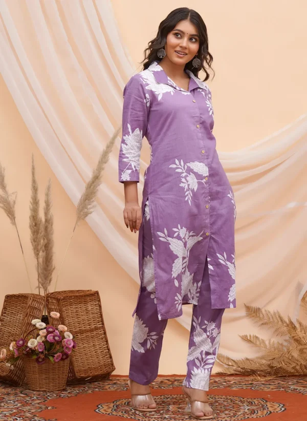 Ditsy Botanical Floral Print Long Co-ord Set - Image 2