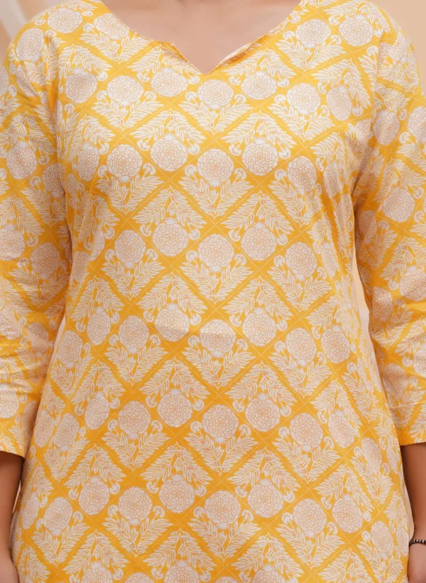 White Floral Motifs Cotton Two Piece - Image 4