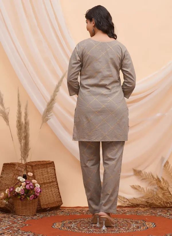 Diagonal Windowpane Check Print Co-ord Set - Image 2