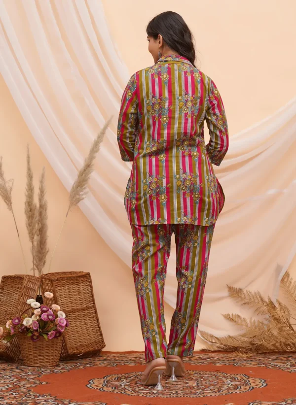Floral Baroque Stripe Pattern Co-ord Set - Image 2