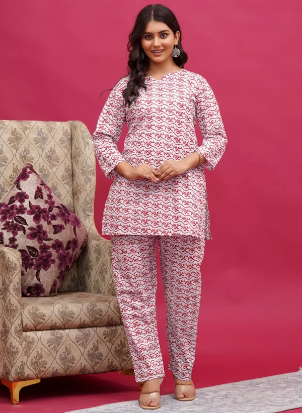 Abstract Vine Motif Print Co-ord Set