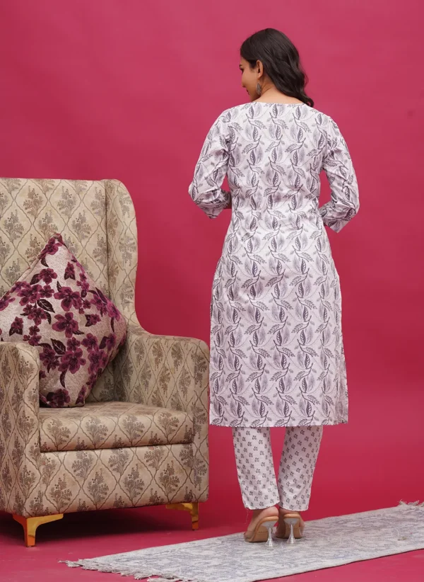Muted Lavender Violet Cotton Two Piece - Image 3