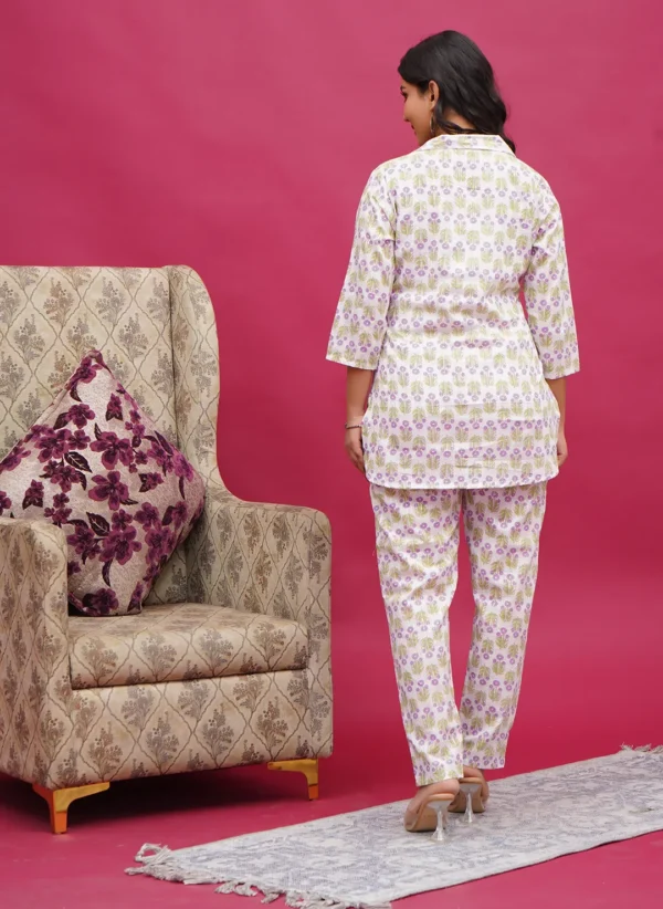 Lavender Floral Boota Print Co-ord Set - Image 2