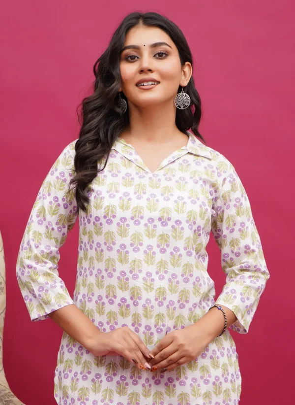 Lavender Floral Boota Print Co-ord Set - Image 3