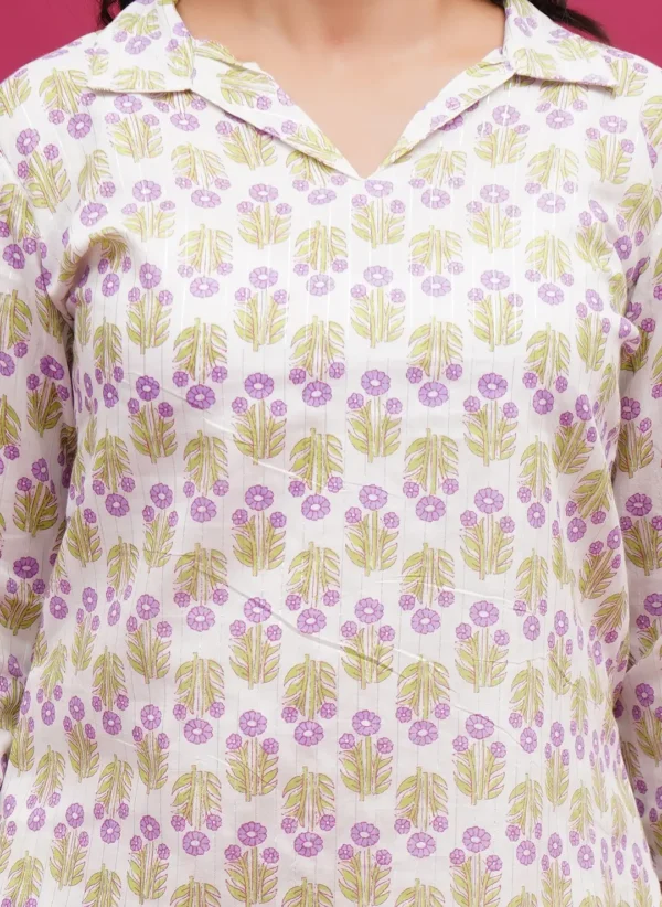 Lavender Floral Boota Print Co-ord Set - Image 4